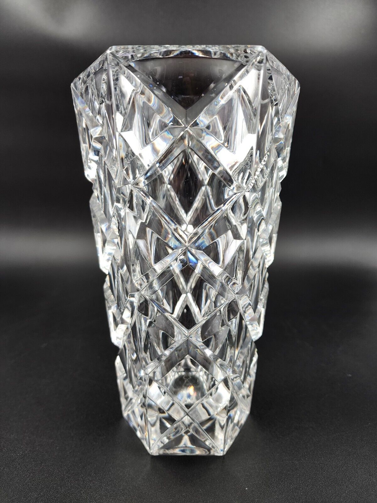 Vintage Hexagonal Crystal Vase