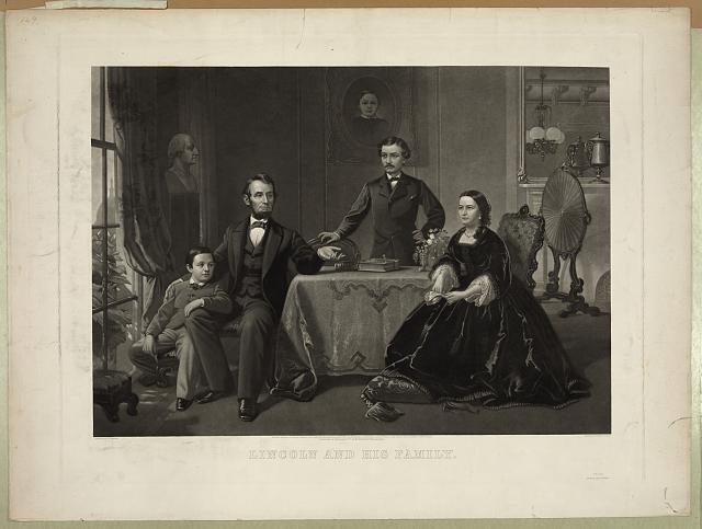 Lincoln,his family / painted by S.B. Waugh ; engraved by William Sartain.