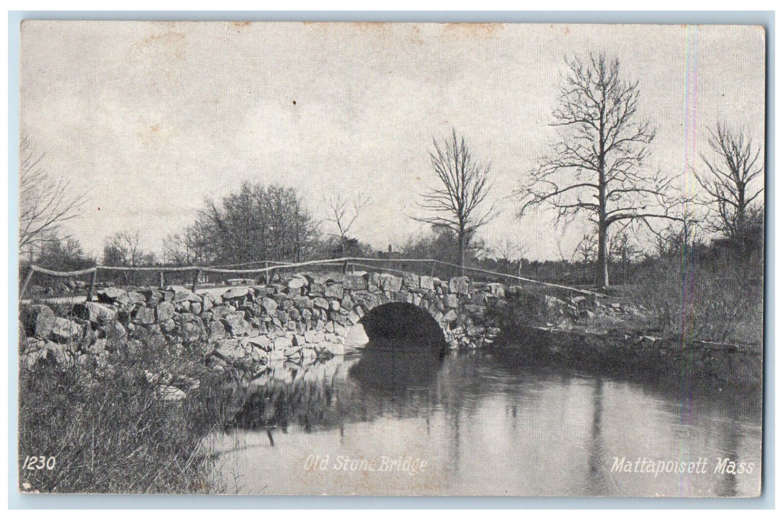 c1940\'s Old Stone Bridge Mattapoisett Massachusetts MA Vintage Postcard