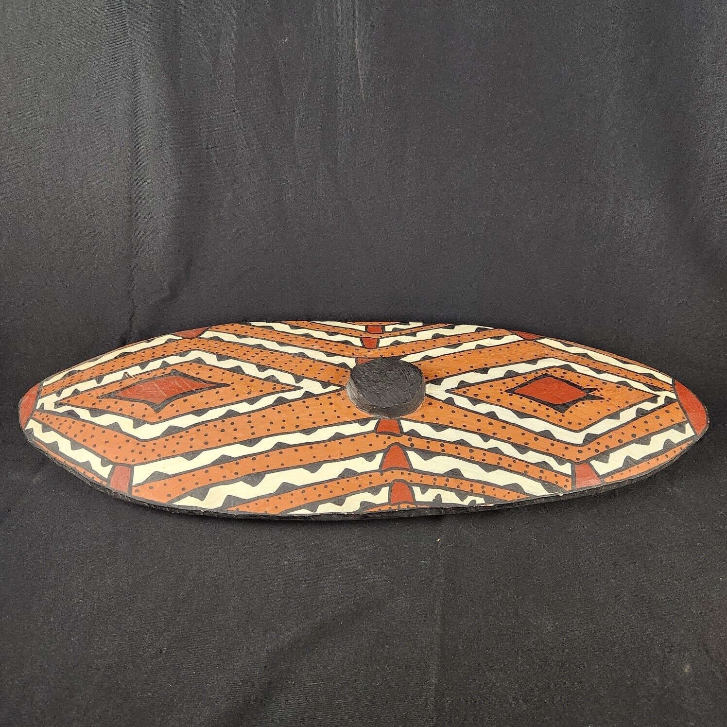 ABORIGINAL Queensland Australia Hand Carved Hand Painted Wooden TRIBAL SHIELD