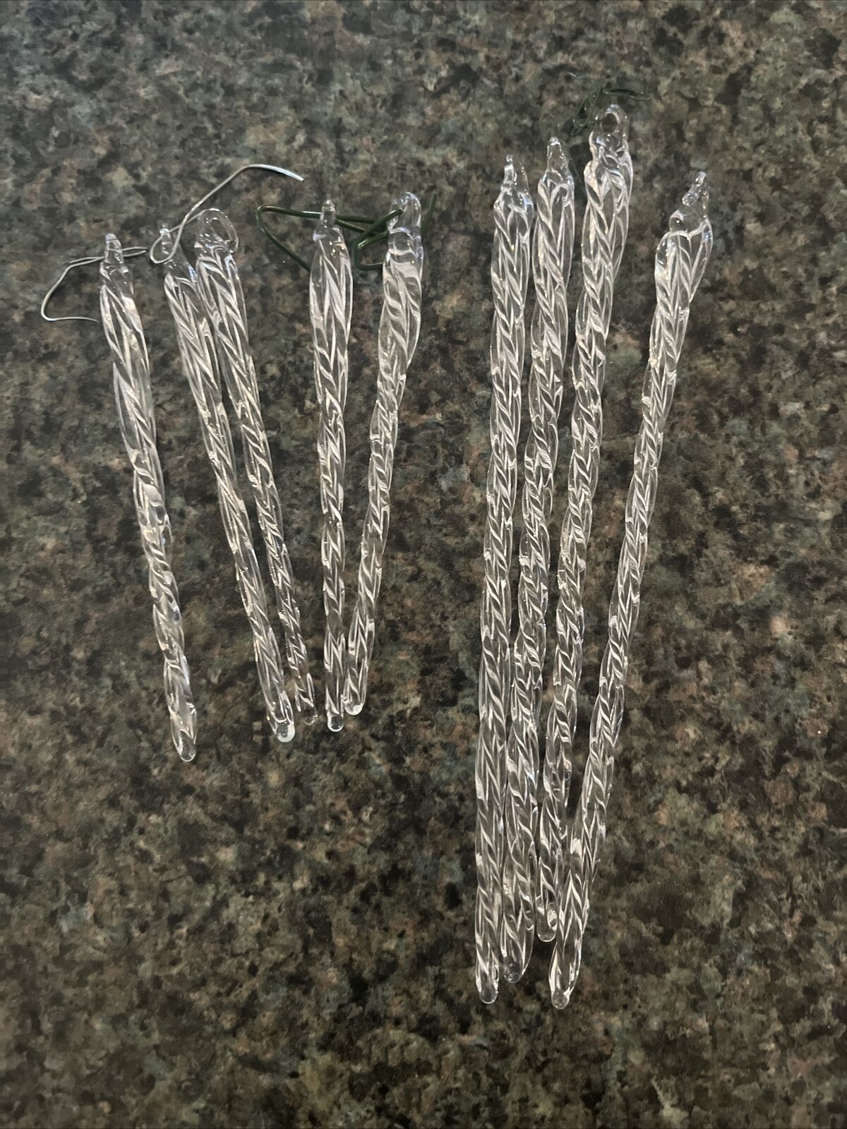 VNG Christmas Tree Ornaments Glass Loop ICICLES Thin Twisted 5 Inch & 3 In (9)