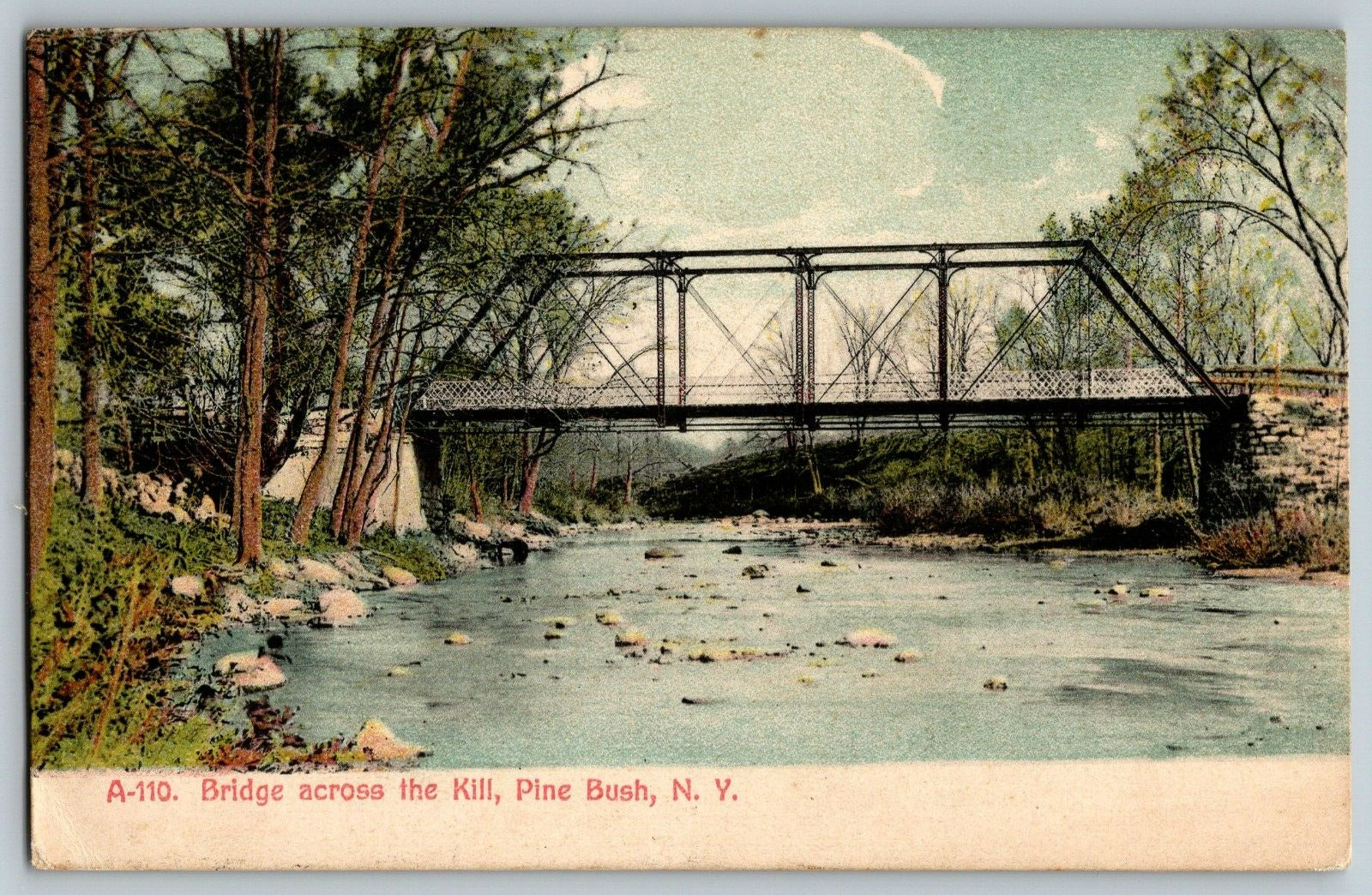 Pine Bush, New York - Bridge Across the Kill - Vintage Postcard - Posted 1912