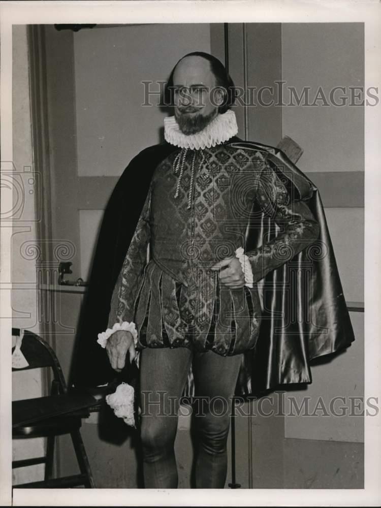 1936 Press Photo Chas. Trowbridge portrays Shakespearean character, Los Angeles