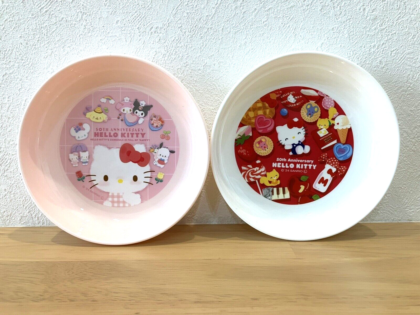 hello kitty 50th anniversary Mini Bowl  2 set New Unused Daiso Sanrio Japan