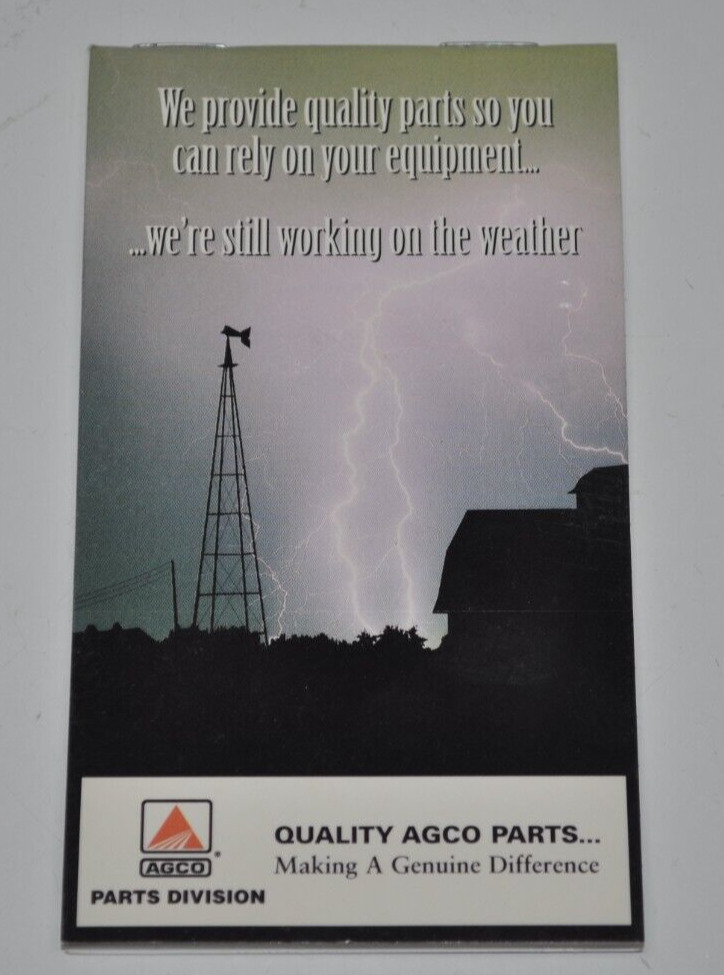 Vintage 1999 “Agco Parts Division” Unused Note Pad Calendar - Farm Agriculture