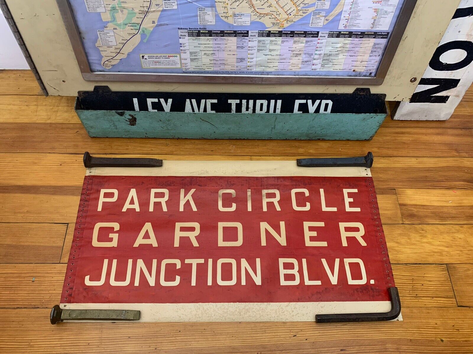 NY NYC BUS TROLLEY ROLL SIGN BROOKLYN PROSPECT PARK CIRCLE GARDNER JUNCTION BLVD