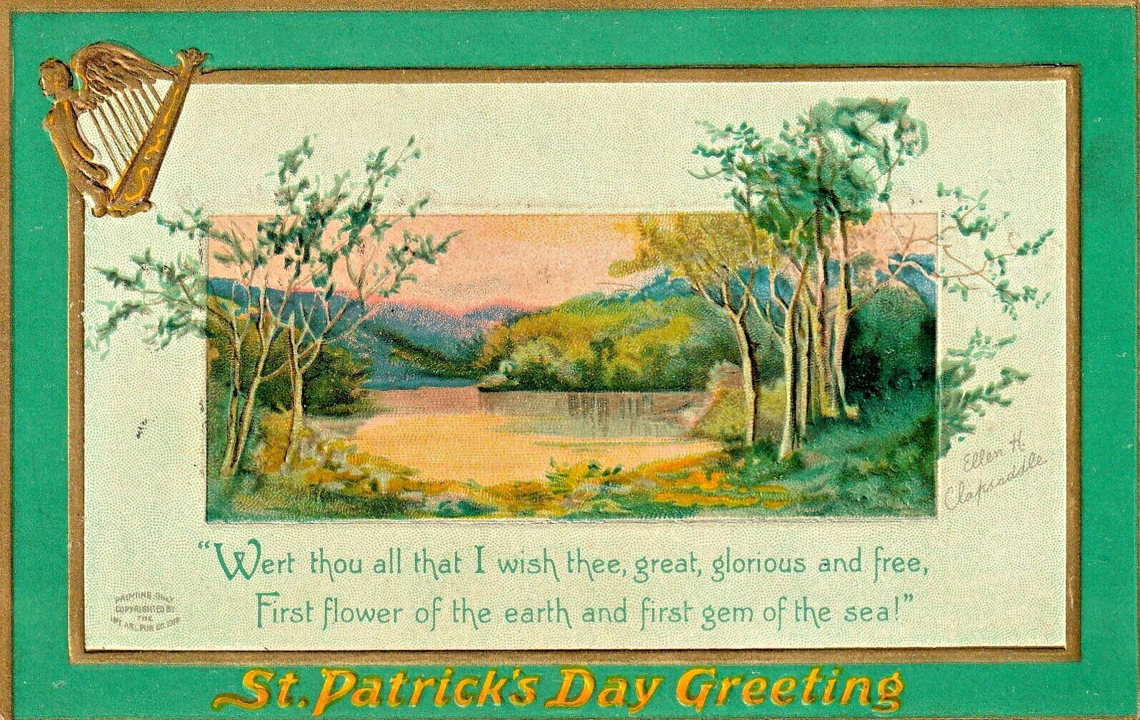St Patrick's Day Greeting Signed Ellen Clapsaddle Vintage Postcard Circa 1911