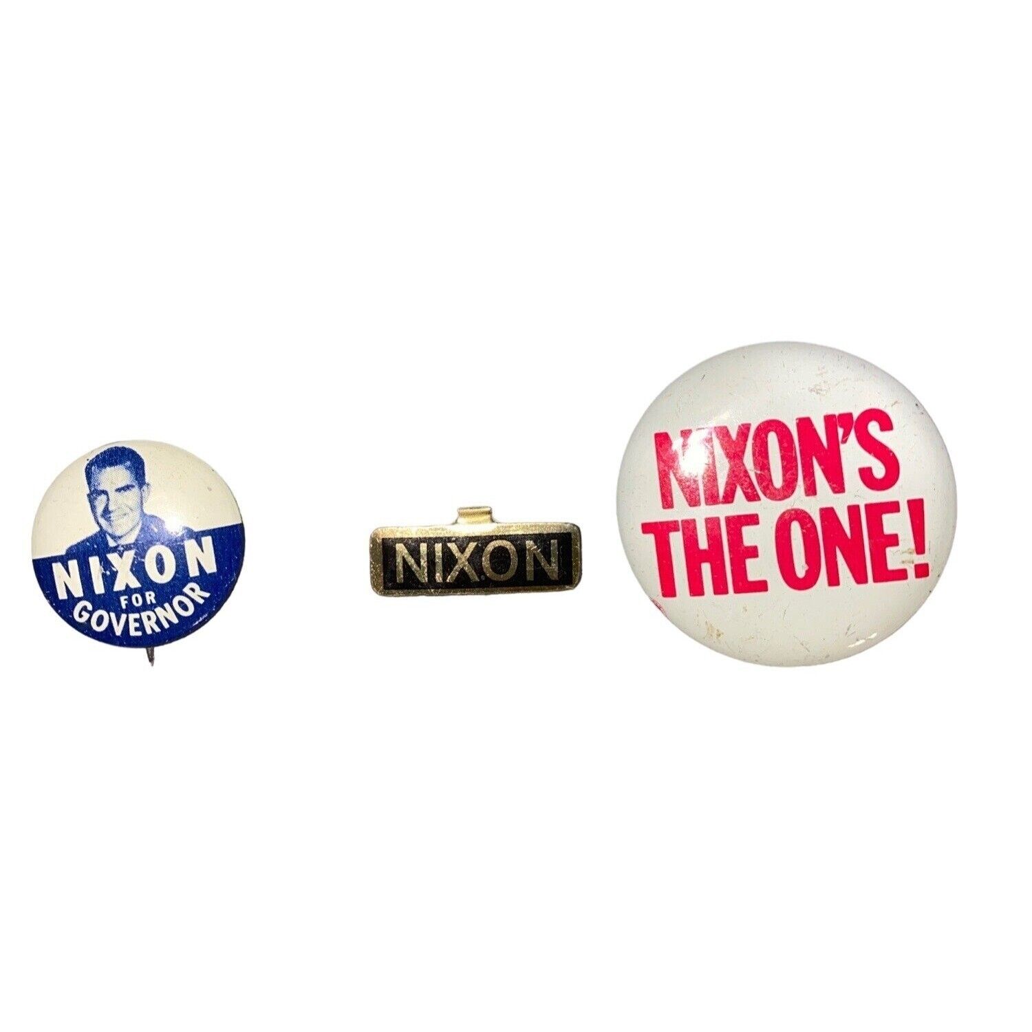 3 Items Richard Nixon Nixon\'s One Governor California 1.5 Inches Pinback Politic