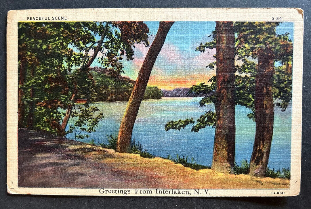 Postcard - Greetings From Interlaken New York NY Peaceful Scene