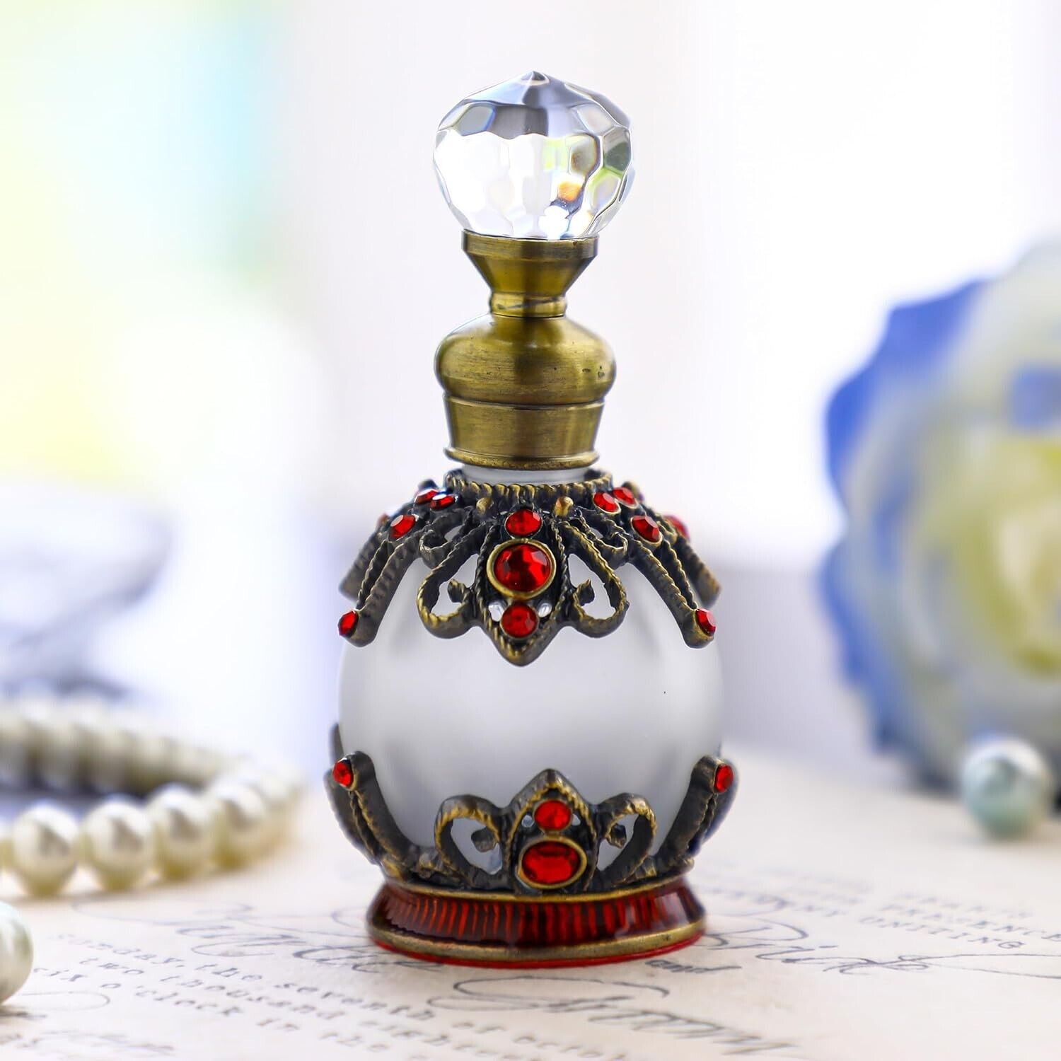 YU FENG Decorative Glass Perfume Bottle Empty Rhinestones (15 Ml) 3.5H*1.5W in