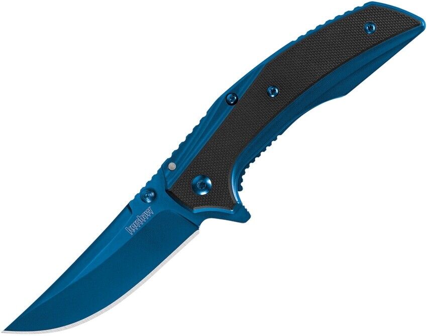 Kershaw Outright Pocket Knife Flipper Blue Handle Plain edge 8320
