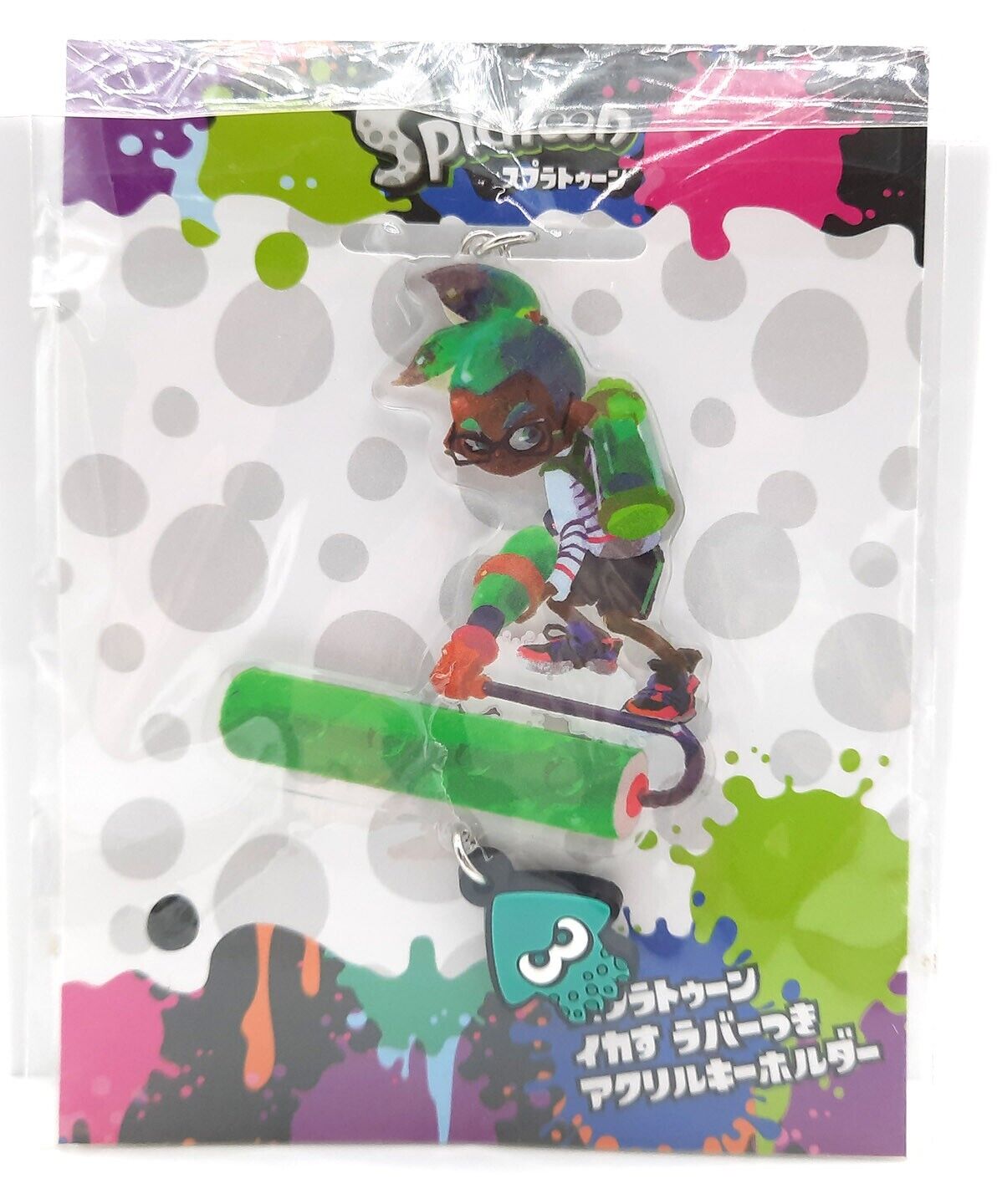 Splatoon green inkling boy squid acrylic keychain charm figure toy 2\
