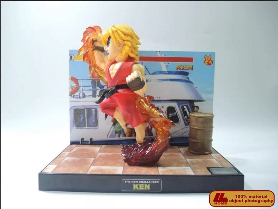 Anime Game Character Ken Masters shouryuukenn Fight Scene Figure Desk Decor