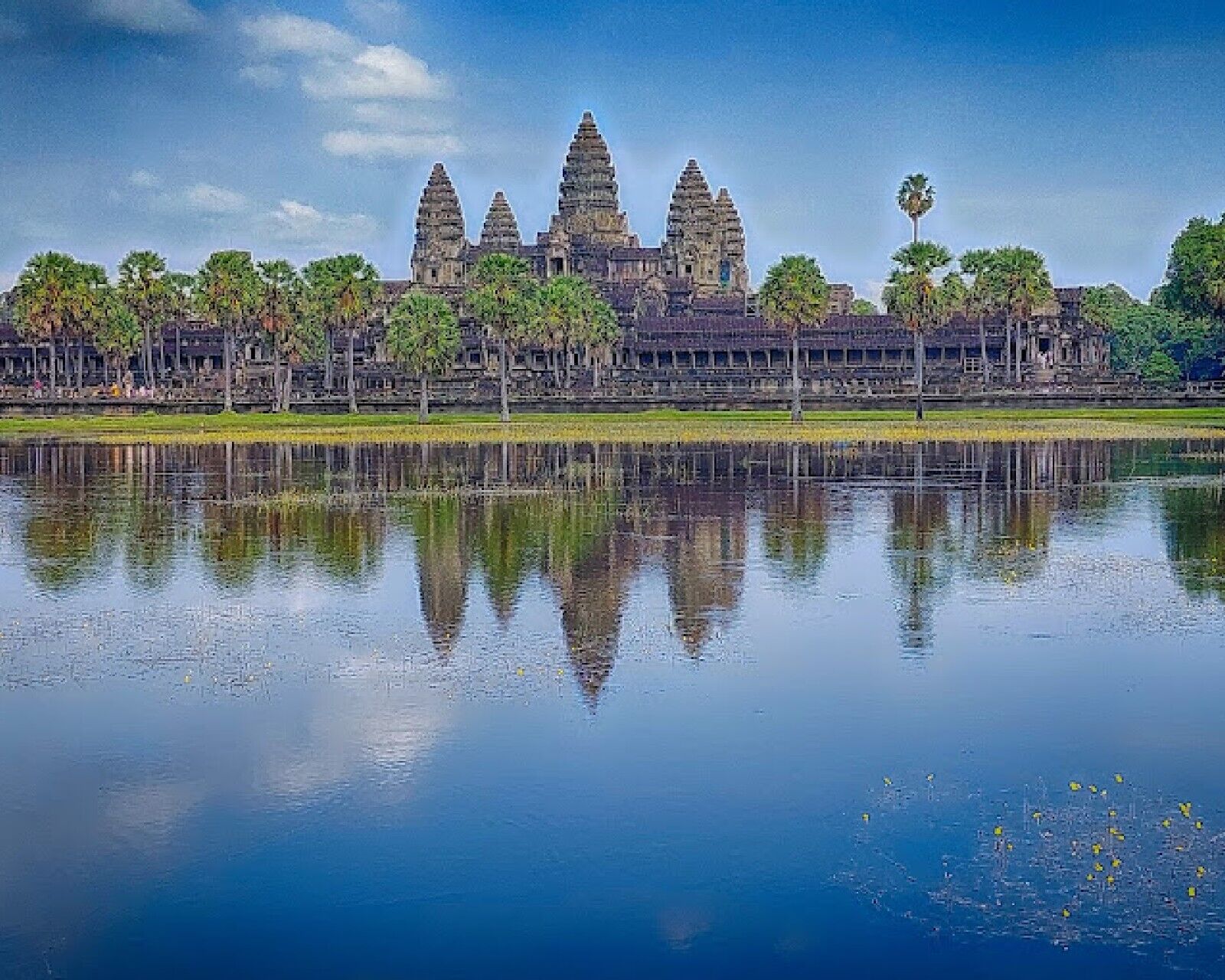 Angkor Wat - Hindu temple in Cambodia – Holographic 11x14 Matted Frame