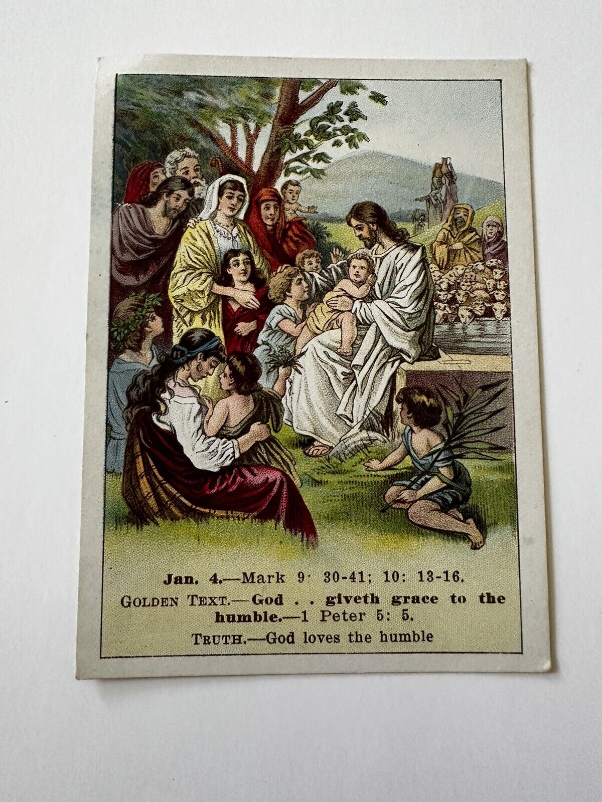 Vintage 1914Bible  Picture Lesson Card Vol. 36 No.1 Jesus And The Children