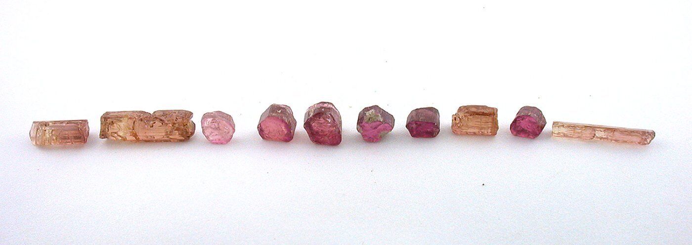 10.29 Gram 10 Assorted Color Crystals Gem Quality Facet Tourmaline Rough TL5S