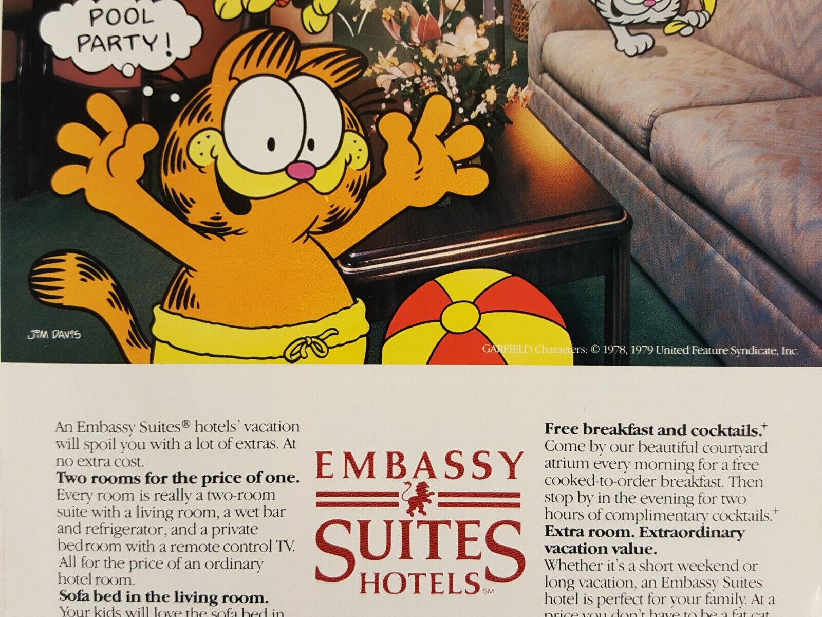 Print Ad Embassy Suites Hotels 1987 Vintage Advertising Nat Geo Mag