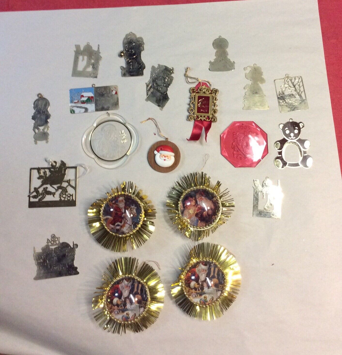 Vintage 1980s Mixed Lot of 20 Christmas Tree Ornaments Multicolored
