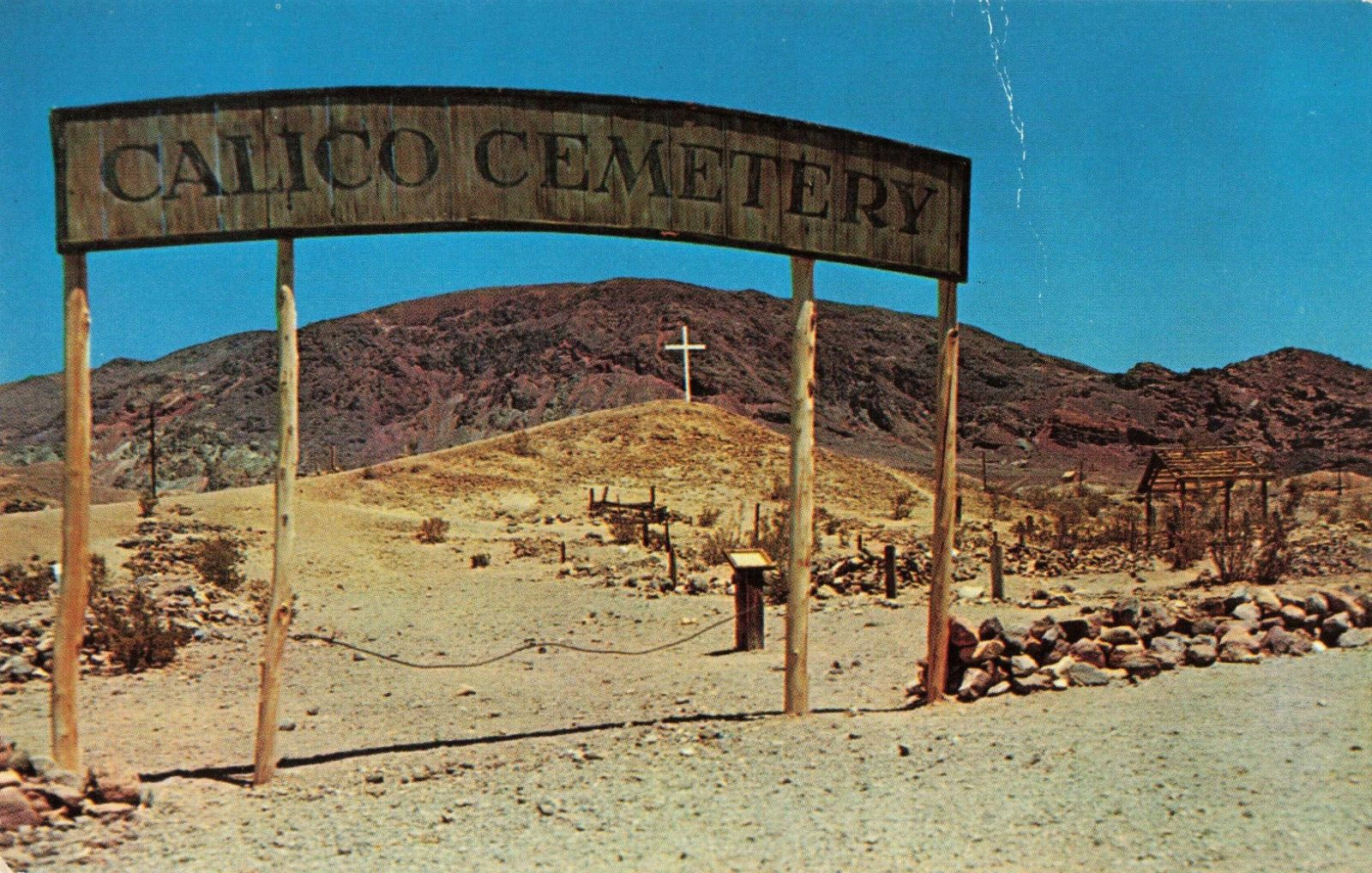 Yermo California, Calico Ghost Town Cemetery, Vintage Postcard