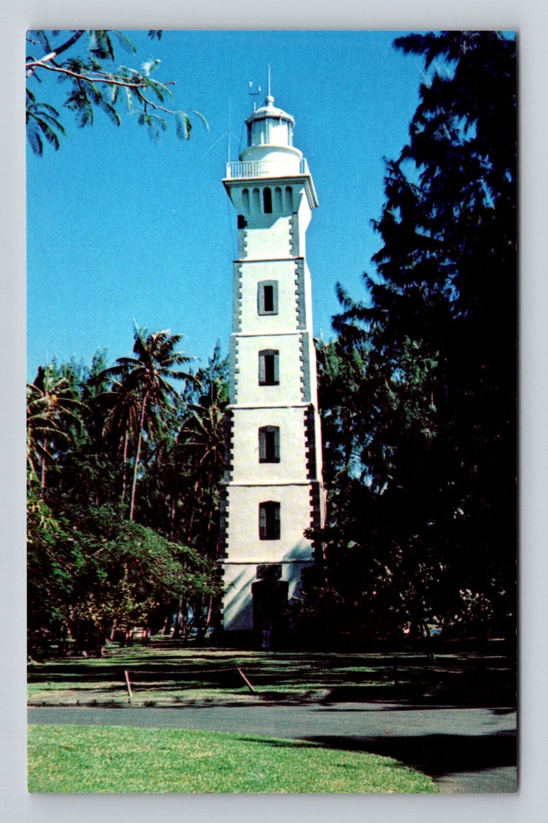 Tahiti-French Polynesia, Point Venus Light House, Vintage Souvenir Postcard