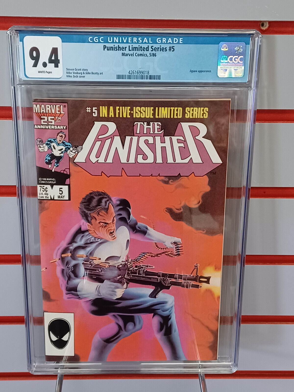 PUNISHER Limited Series #5 (Marvel Comics, 1986) CGC Graded 9.4 ~ White Pages