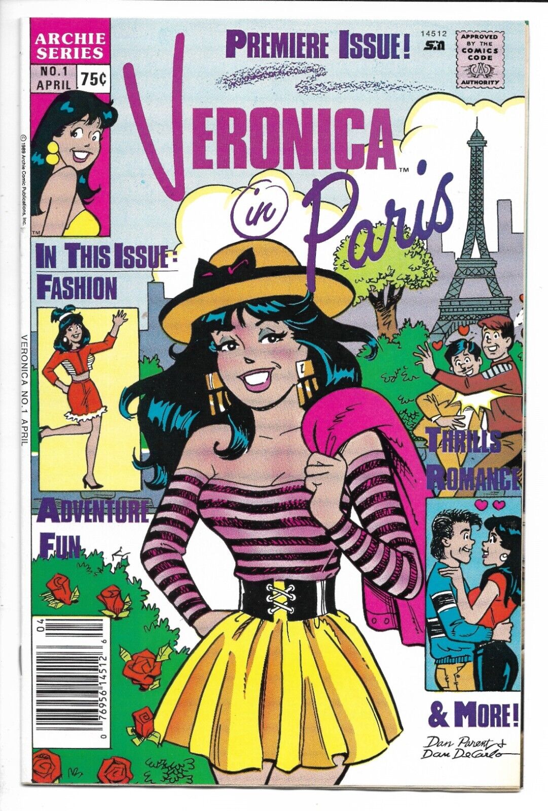 Veronica # 1 / Dan Parent Dan DeCarlo / Newsstand Edition / Archie Comics / 1989