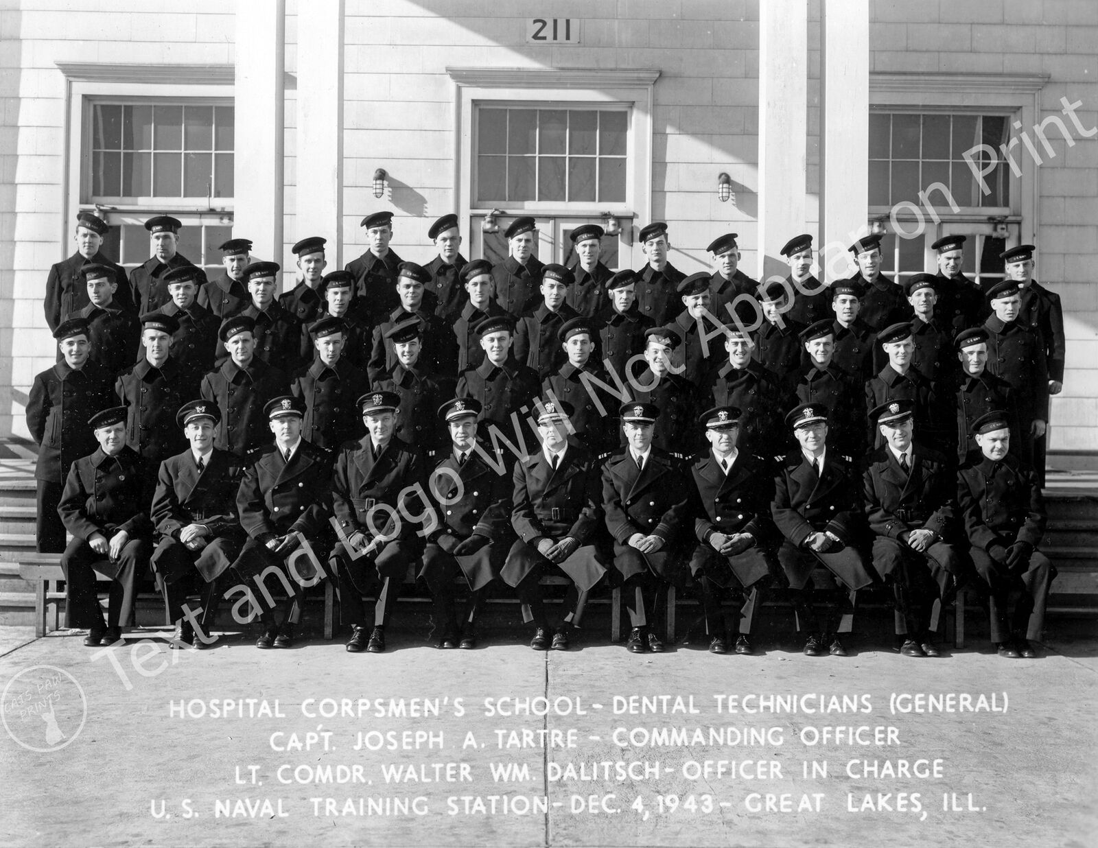 1943 Hospital Corpsmen\'s School, Dental Technicians Old Photo 8.5\