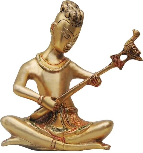 Brass Showpiece Rajasthani Guitar Statue