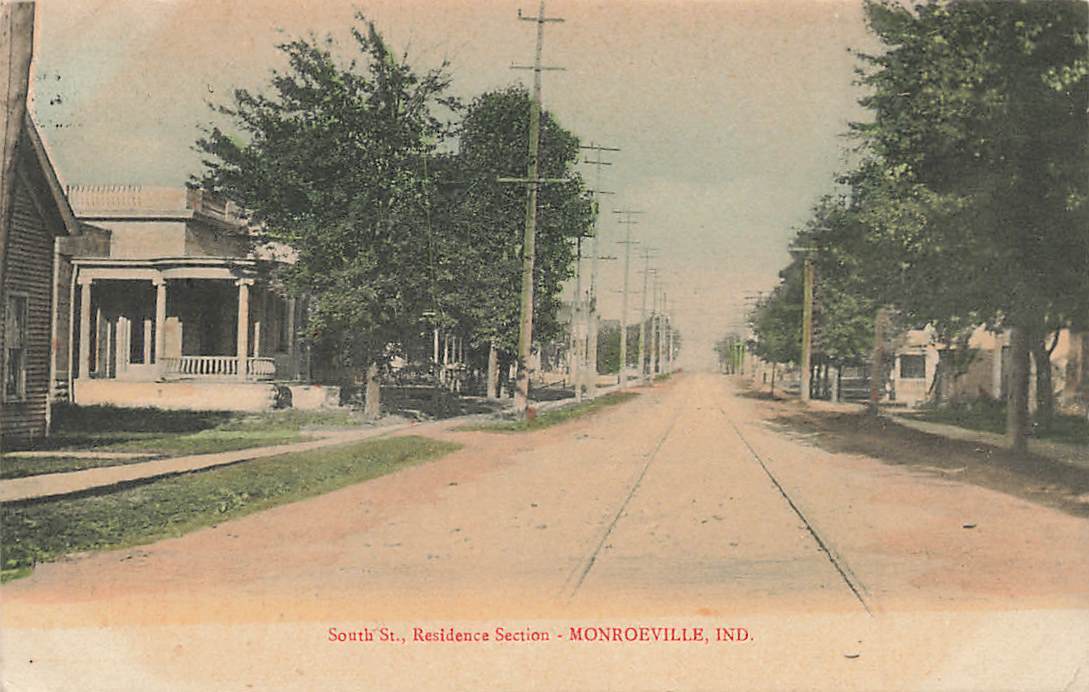 c1910 South Street Tracks Houses Residence Section Monroeville IN P419