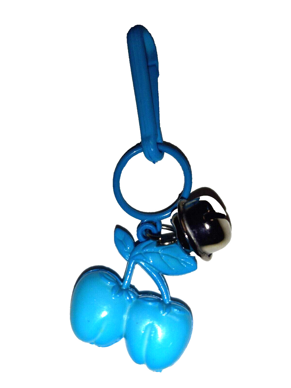 Vintage 1980s Plastic Charm Light Blue Cherries Charms Necklace Clip On Retro