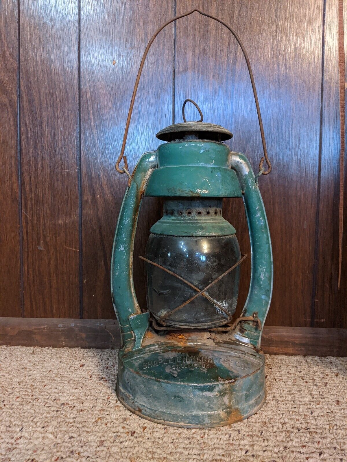 Antique Vintage Norleigh Diamond Green Oil Lantern Shapleigh Hardware Co. Dietz