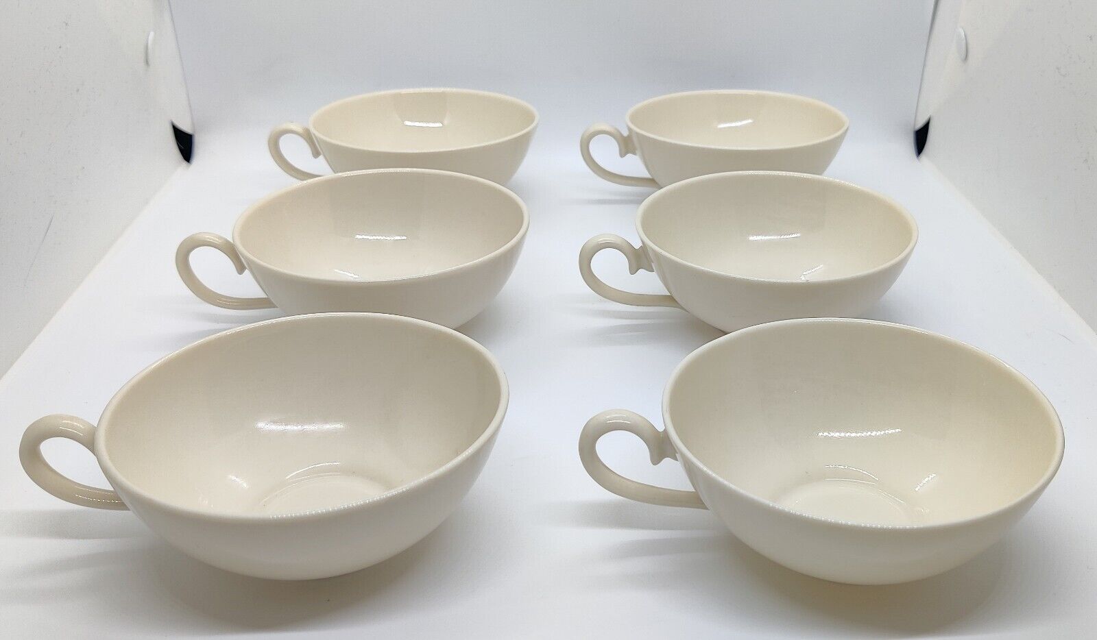 Elegant Vintage Set of 6 Cream Ceramic Teacups | China Set | Dinnerware 