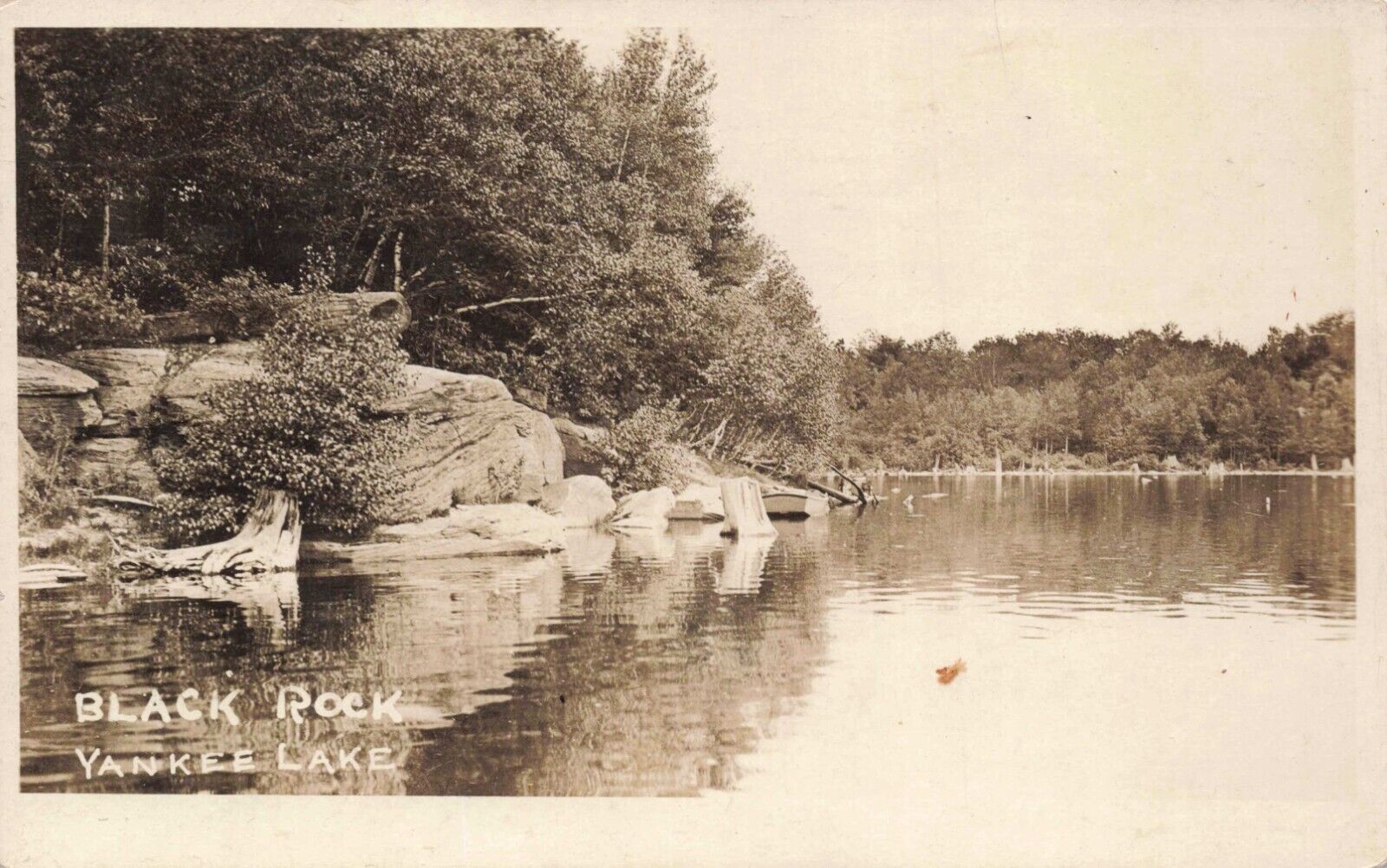 RPPC Black Rock at Yankee Lake New York Sullivan County 1920s Photo Postcard