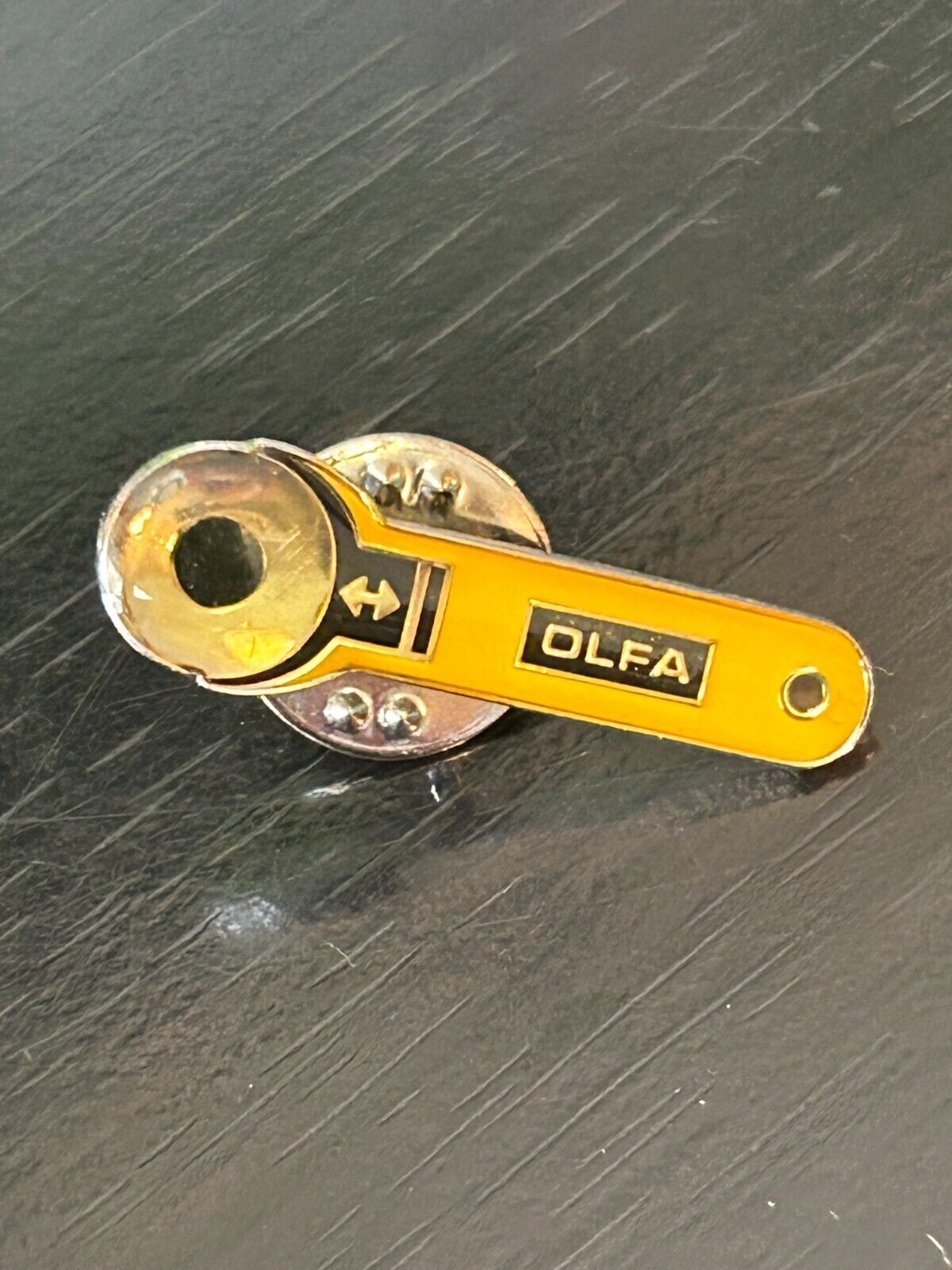 Vintage Collectible OLFA Silver Tone Metal Pinback Lapel Pin Hat Pin