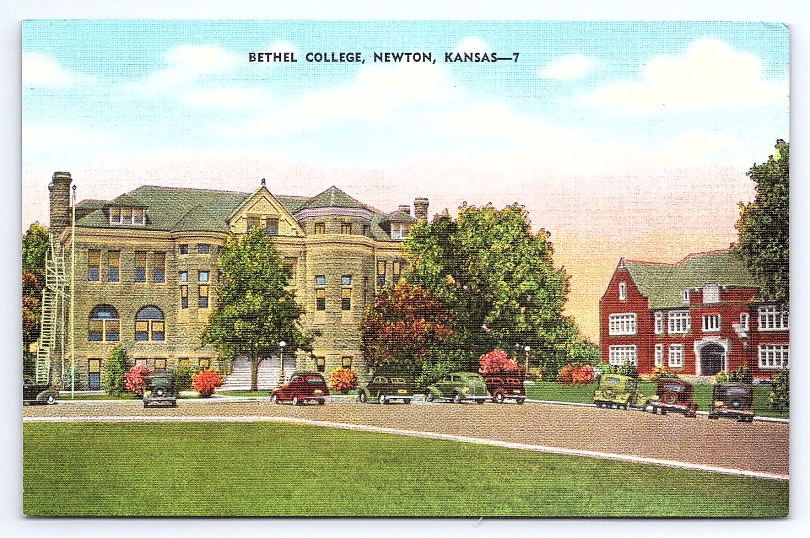 Postcard Bethel College Newton Kansas KS
