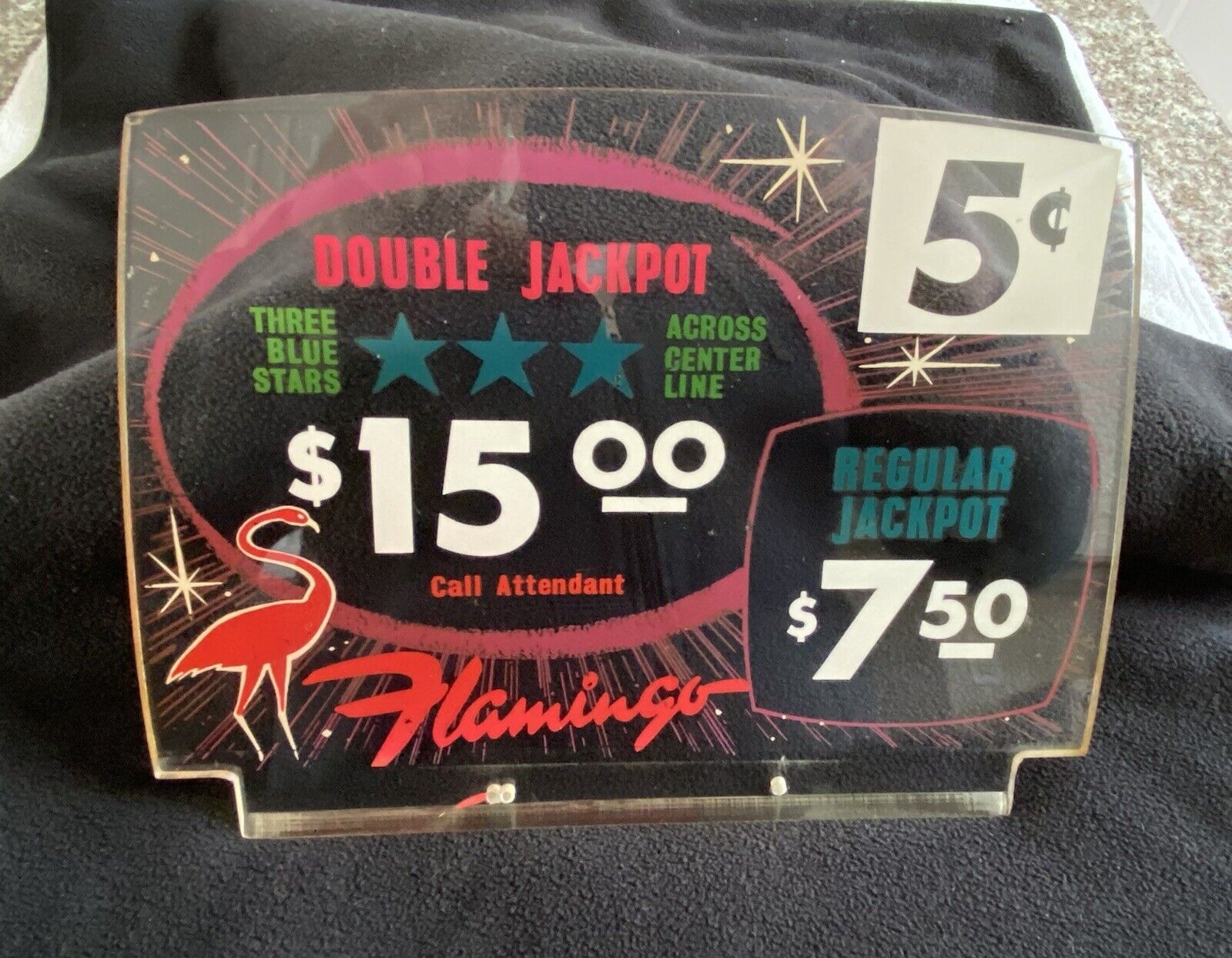 Jennings Flamingo Casino Slot Machine Lighted Marquee Las Vegas Nevada Vintage