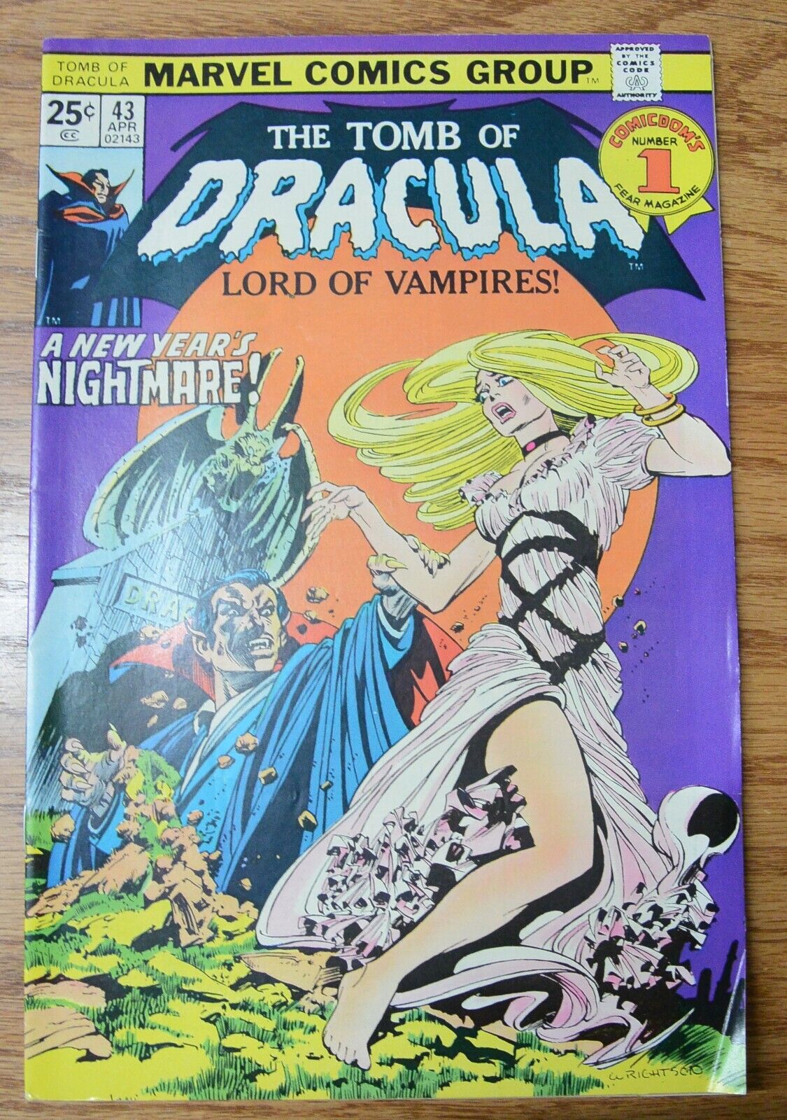 Vintage Marvel Comics The Tomb of Dracula Vol 1 No 43 April 1976 Comic Book