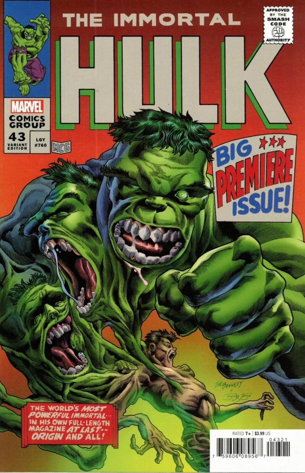 Immortal Hulk #43 Joe Bennett Homage Variant Marvel 2018 RECALLED NM