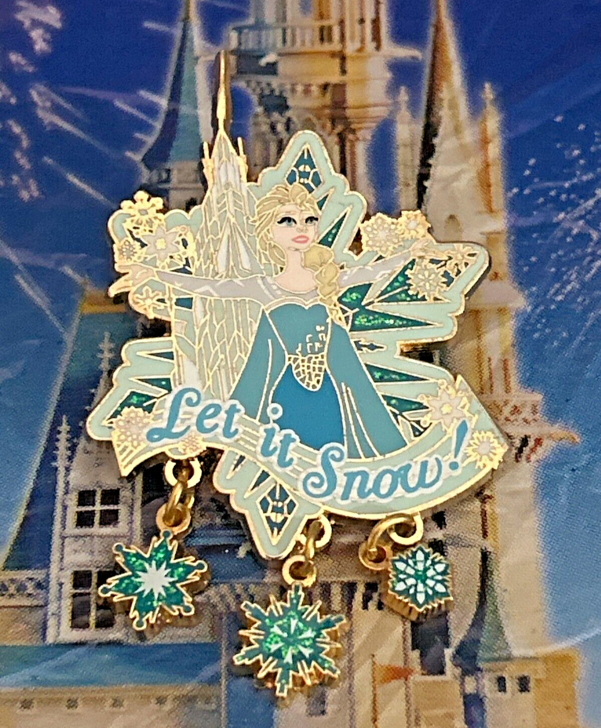 Disney Frozen DLP Paris Let It Snow Queen Elsa Singing Pin LE 700