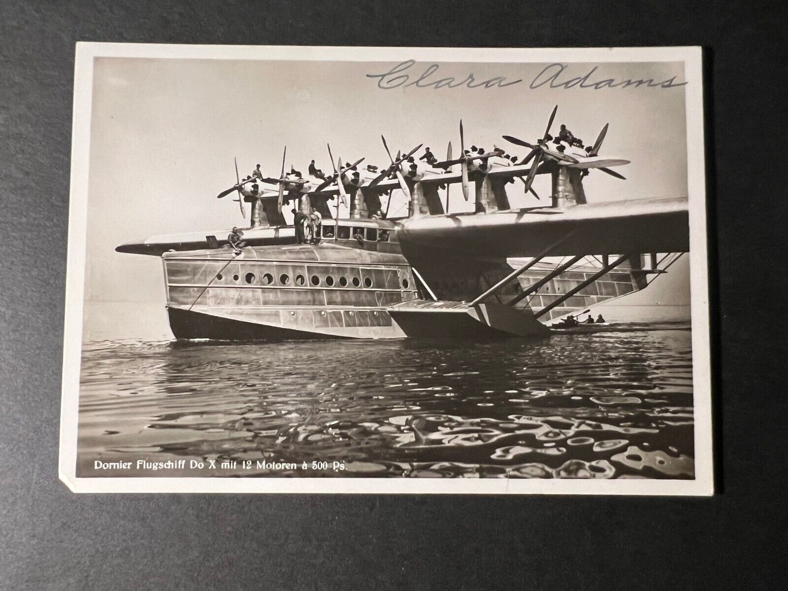 Mint DOX RPPC Aviation Postcard Clara Adams Signature First Woman Graf Zeppelin