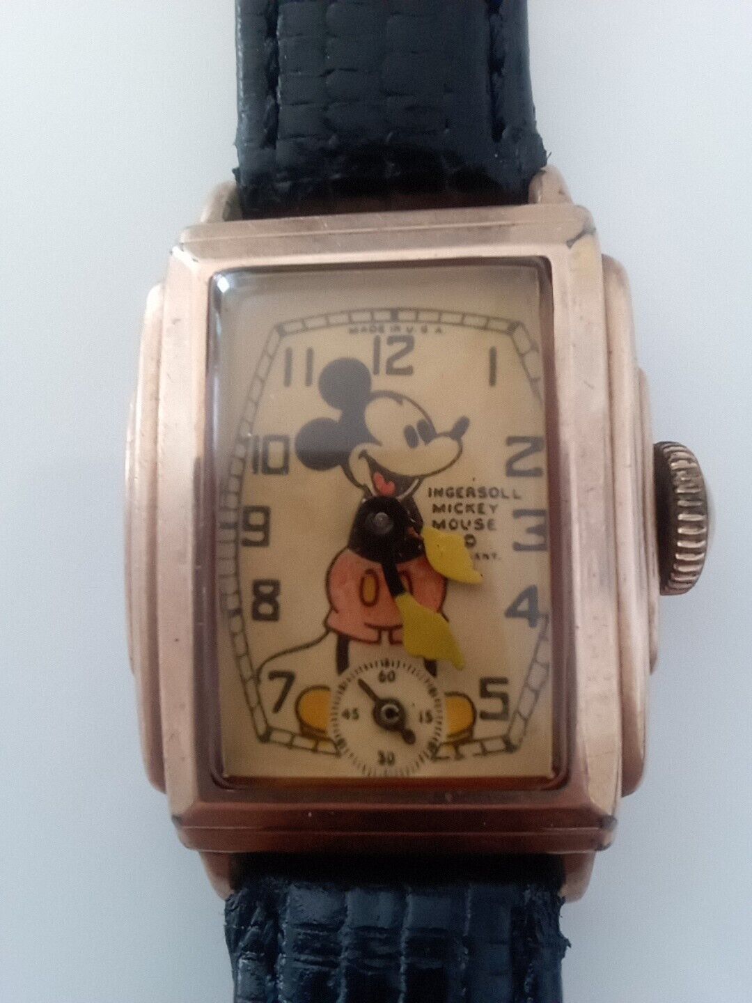 mickey mouse kelton watch ingersoll 1940s 10k gold filled case very RARE WATCH