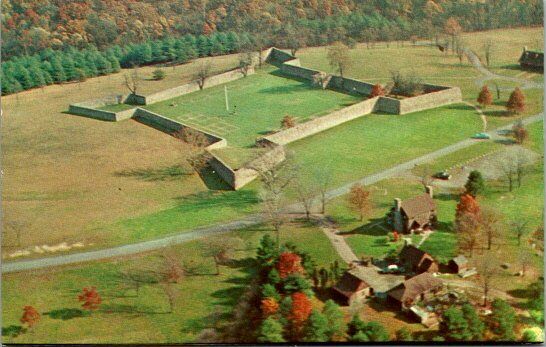 Old Fort Frederick MD-Maryland, Aerial View, Chrome Postcard