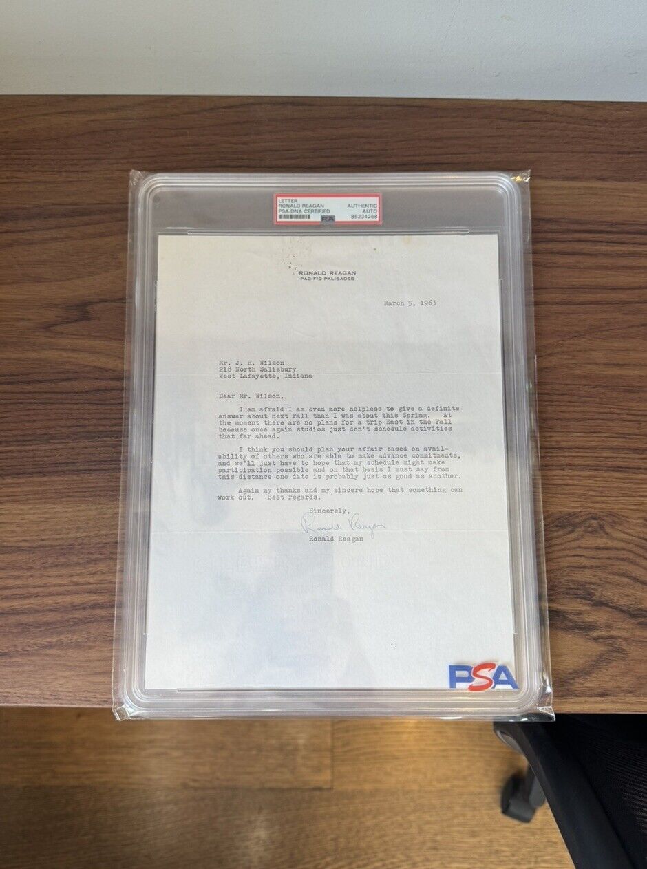 President Ronald Reagan Signed letter  Original Autograph PSA/DNA Authenticated