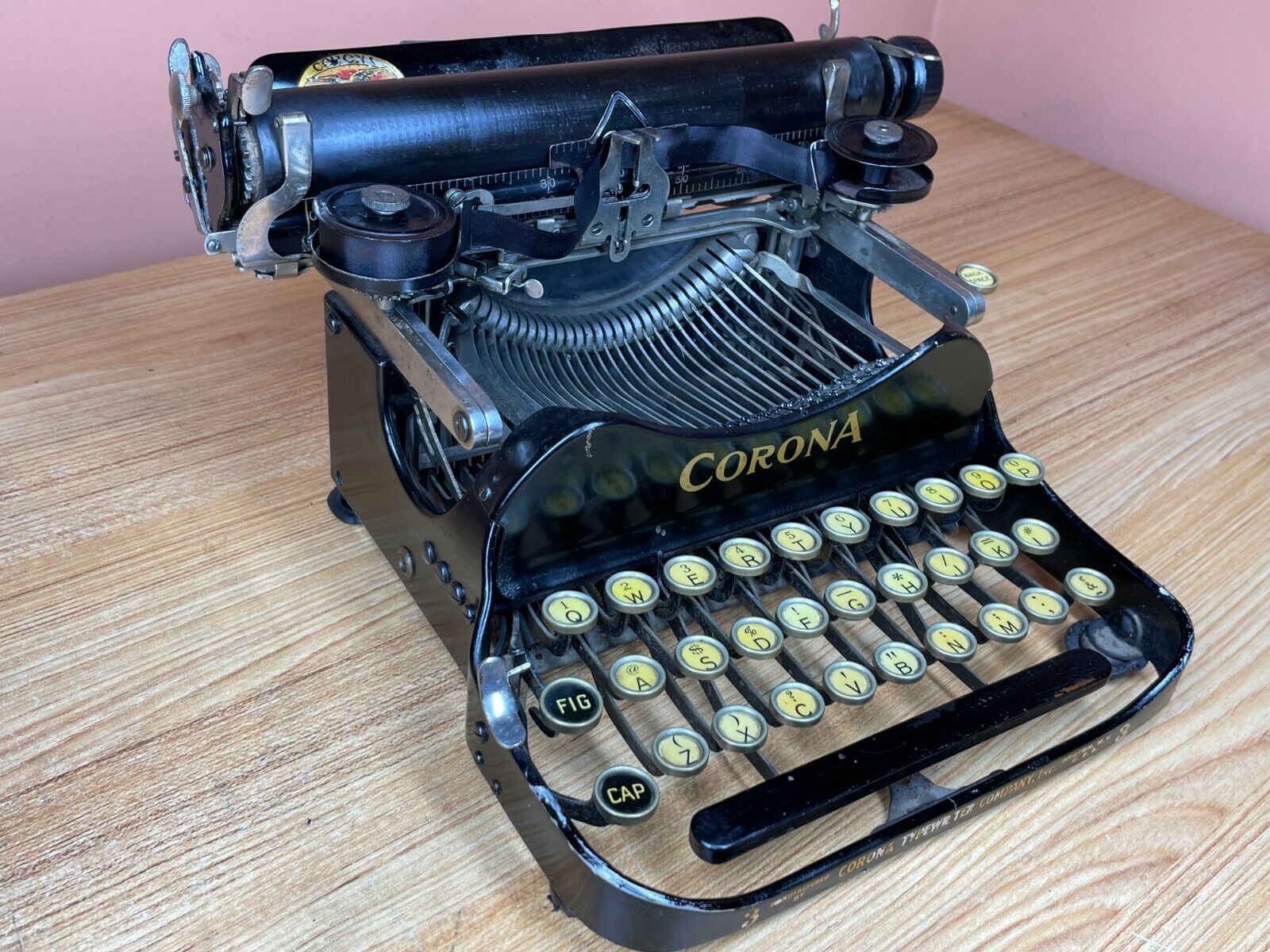 1918 Corona 3 Folding Working Antique Portable Typewriter w New Ink