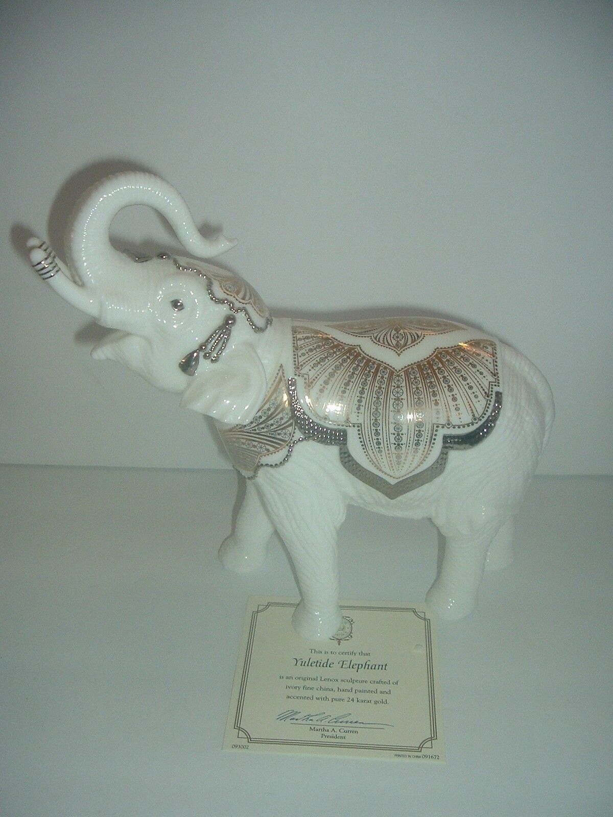 Lenox Yuletide Elephant Figurine with COA