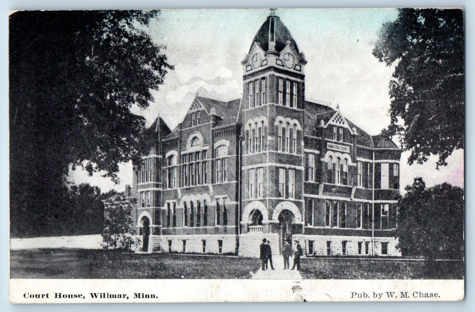 c1910's Court House Building Tower Pathways Willmar Minnesota MN Posted Postcard
