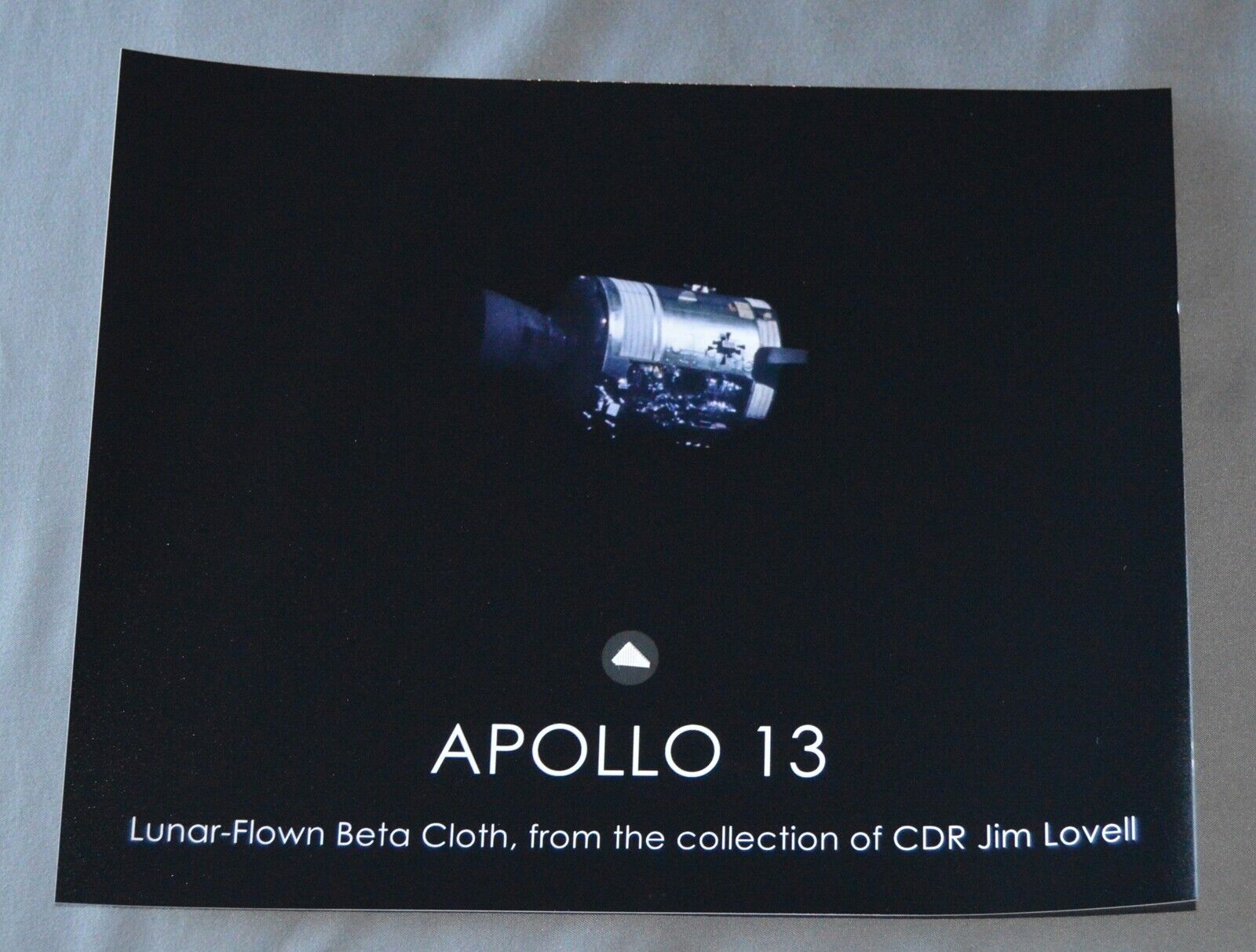 Apollo 13 Space Lunar Flown Beta Cloth Artifact Relic Fragment NASA Moon Lovell