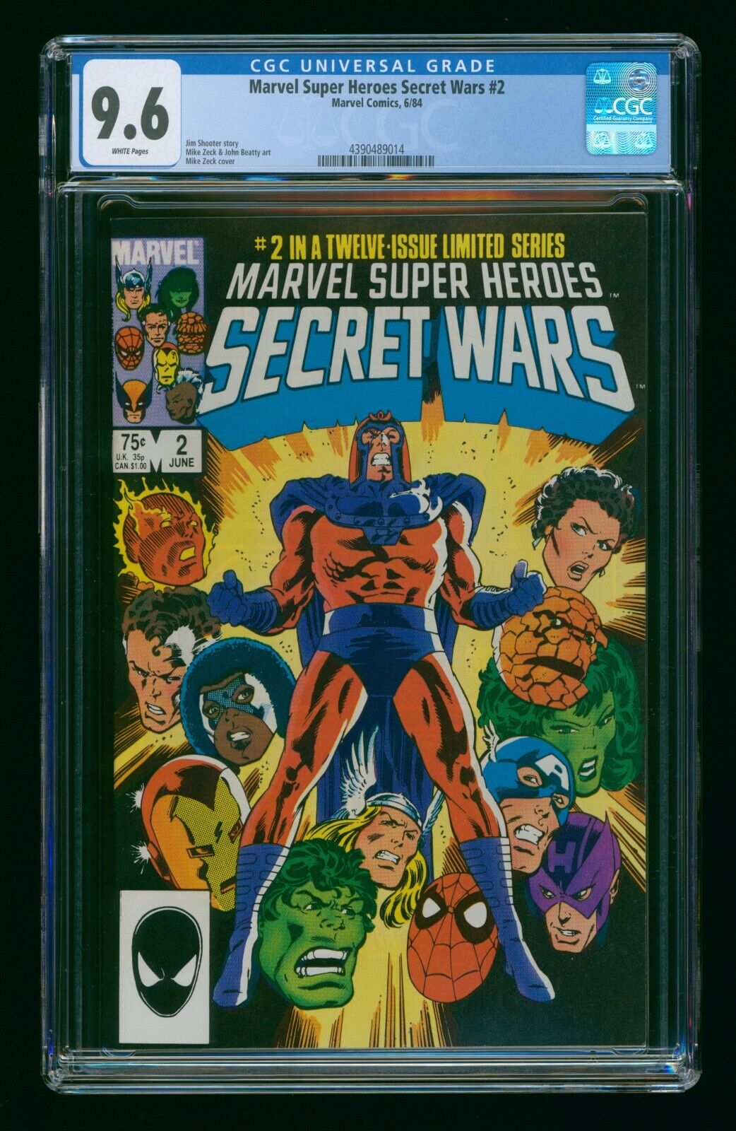 SECRET WARS #2 (1984) CGC 9.6 MARVEL SUPER HEROES WHITE PAGES