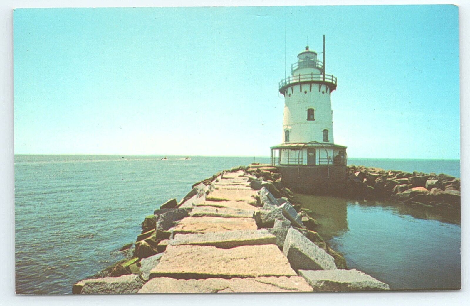 Postcard Outer Light Old Saybrook Connecticut Lighthouse