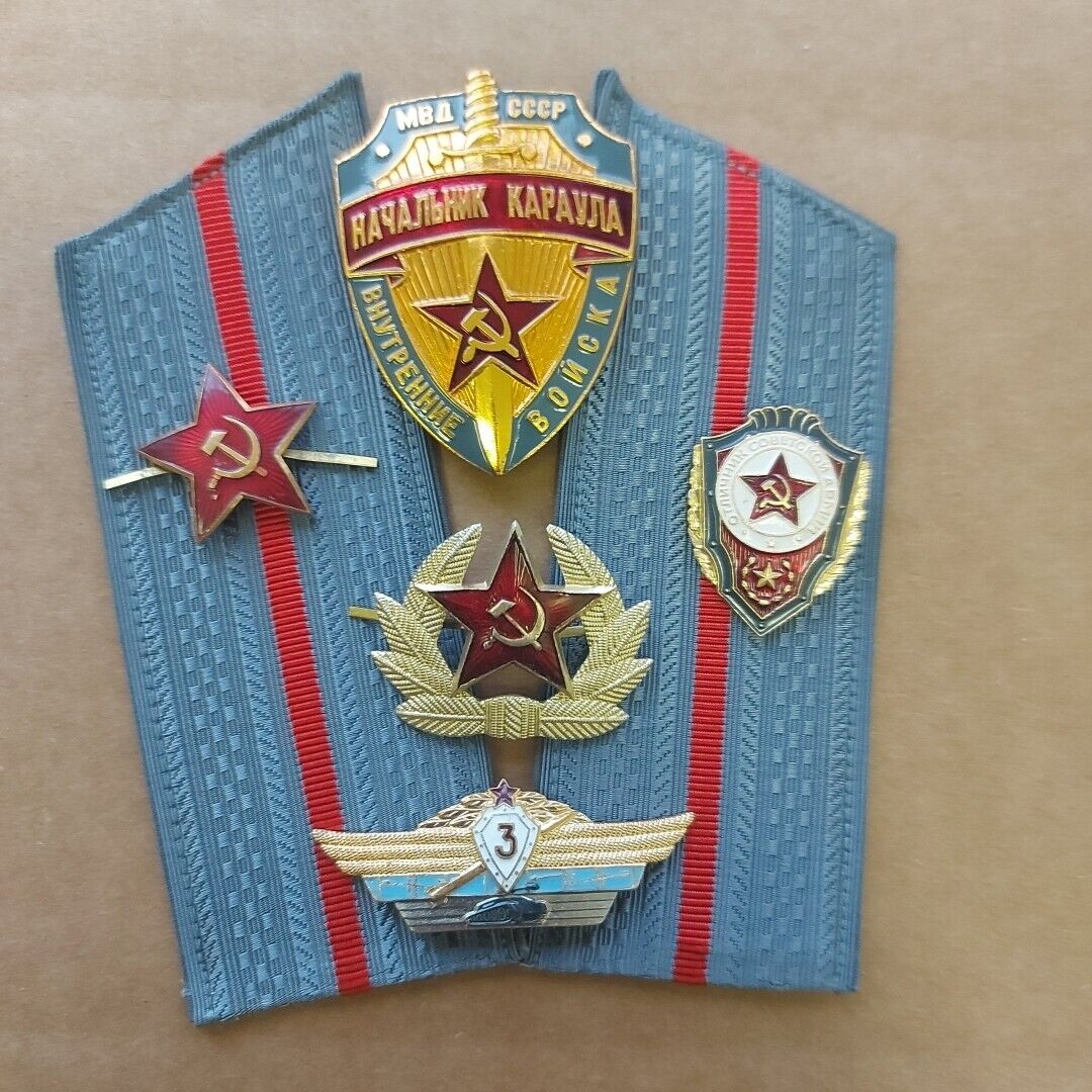 Army USSR Cockade  Badge Red Star Pin Uniform Emblem Original ,1970-80s.